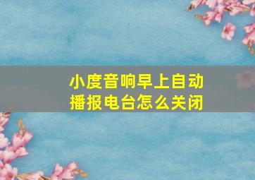 小度音响早上自动播报电台怎么关闭