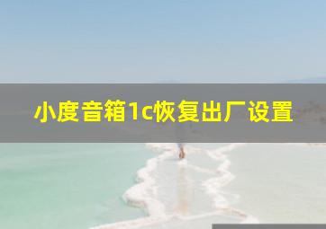 小度音箱1c恢复出厂设置