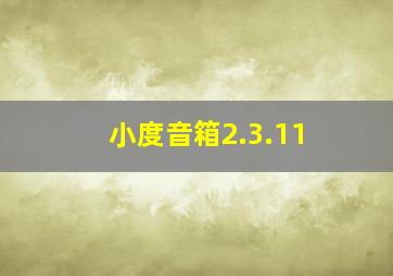 小度音箱2.3.11