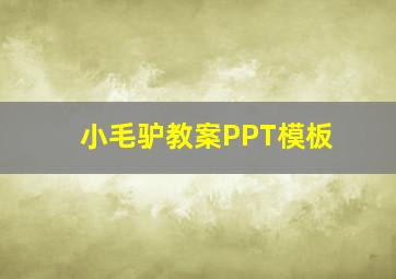 小毛驴教案PPT模板