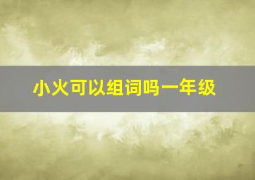 小火可以组词吗一年级