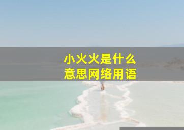 小火火是什么意思网络用语