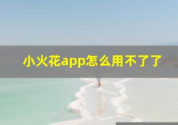 小火花app怎么用不了了