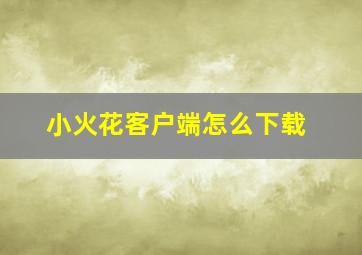 小火花客户端怎么下载