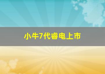 小牛7代睿电上市