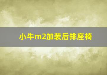 小牛m2加装后排座椅