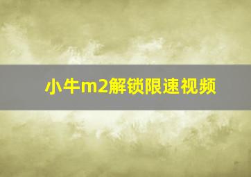 小牛m2解锁限速视频