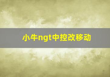 小牛ngt中控改移动