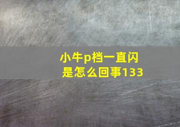 小牛p档一直闪是怎么回事133