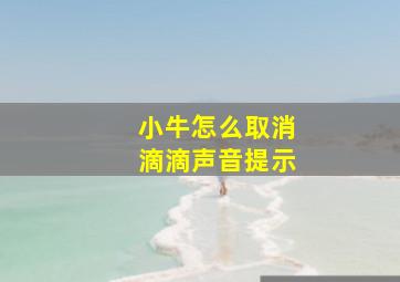 小牛怎么取消滴滴声音提示