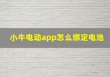 小牛电动app怎么绑定电池