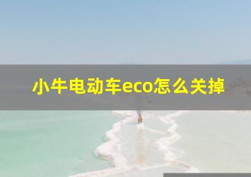 小牛电动车eco怎么关掉