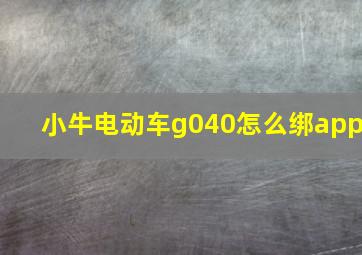 小牛电动车g040怎么绑app