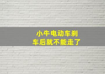 小牛电动车刹车后就不能走了