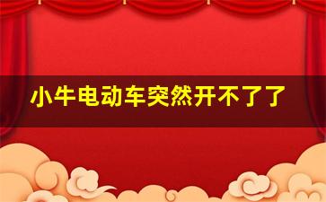 小牛电动车突然开不了了