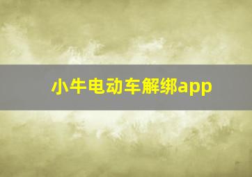 小牛电动车解绑app