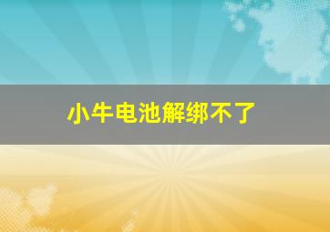 小牛电池解绑不了