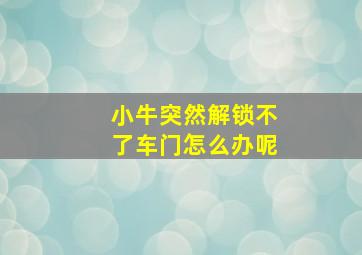 小牛突然解锁不了车门怎么办呢