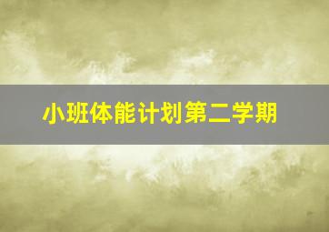 小班体能计划第二学期