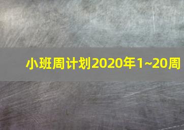 小班周计划2020年1~20周