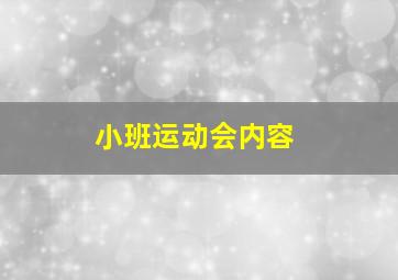 小班运动会内容