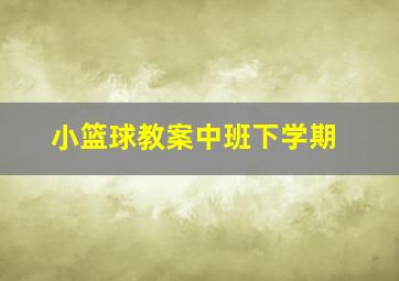 小篮球教案中班下学期