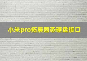 小米pro拓展固态硬盘接口