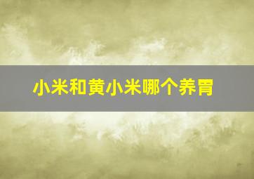 小米和黄小米哪个养胃