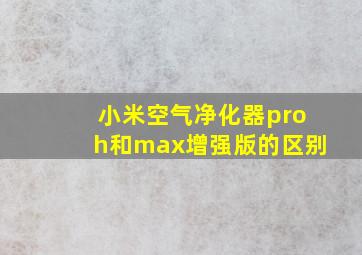 小米空气净化器proh和max增强版的区别