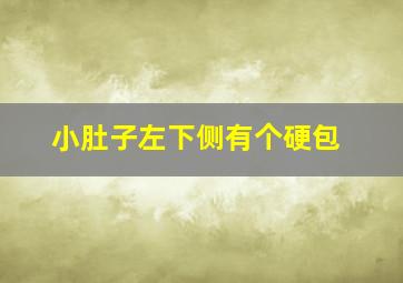 小肚子左下侧有个硬包