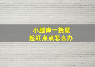 小腿痒一挠就起红点点怎么办