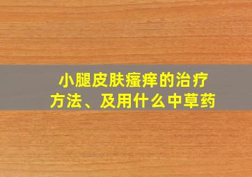 小腿皮肤瘙痒的治疗方法、及用什么中草药