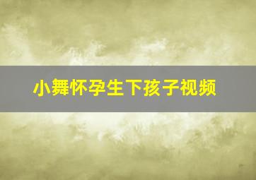 小舞怀孕生下孩子视频