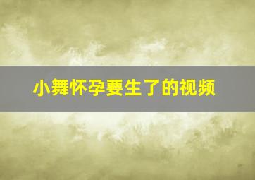 小舞怀孕要生了的视频