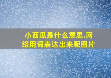 小西瓜是什么意思.网络用词表达出来呢图片