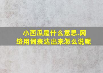 小西瓜是什么意思.网络用词表达出来怎么说呢