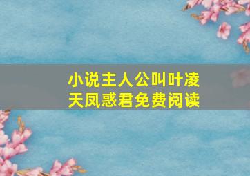 小说主人公叫叶凌天凤惑君免费阅读