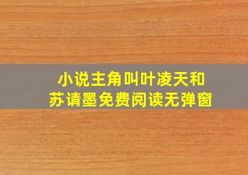 小说主角叫叶凌天和苏请墨免费阅读无弹窗