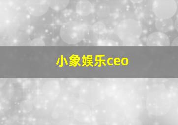 小象娱乐ceo