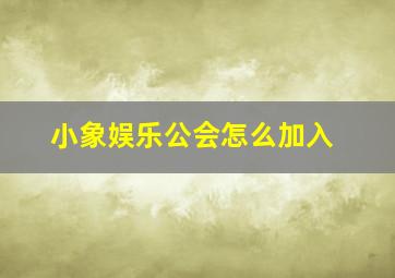 小象娱乐公会怎么加入