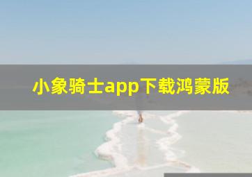 小象骑士app下载鸿蒙版