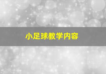 小足球教学内容