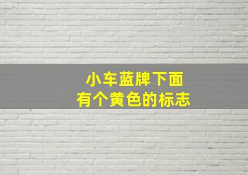 小车蓝牌下面有个黄色的标志