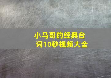 小马哥的经典台词10秒视频大全