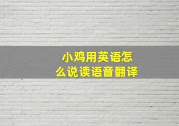 小鸡用英语怎么说读语音翻译