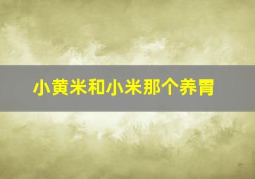 小黄米和小米那个养胃