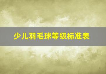 少儿羽毛球等级标准表