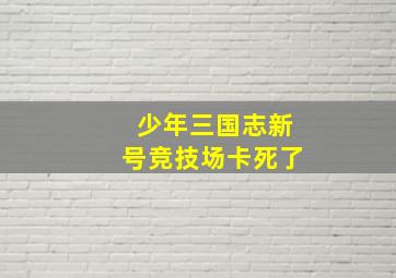 少年三国志新号竞技场卡死了