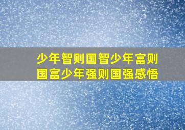 少年智则国智少年富则国富少年强则国强感悟