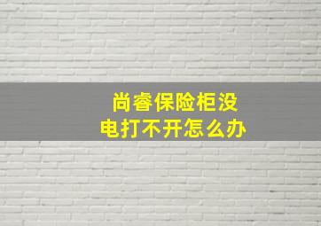 尚睿保险柜没电打不开怎么办